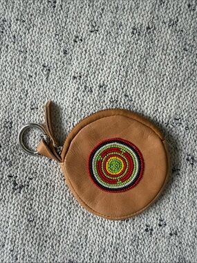 Latico • Beaded Leather Circle Keychain